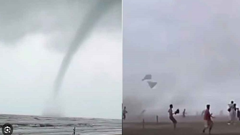কক্সবাজার সৈকতে শক্তিশালী টর্নেডোর আঘাত, ৫ মিনিটে যা ঘটলো