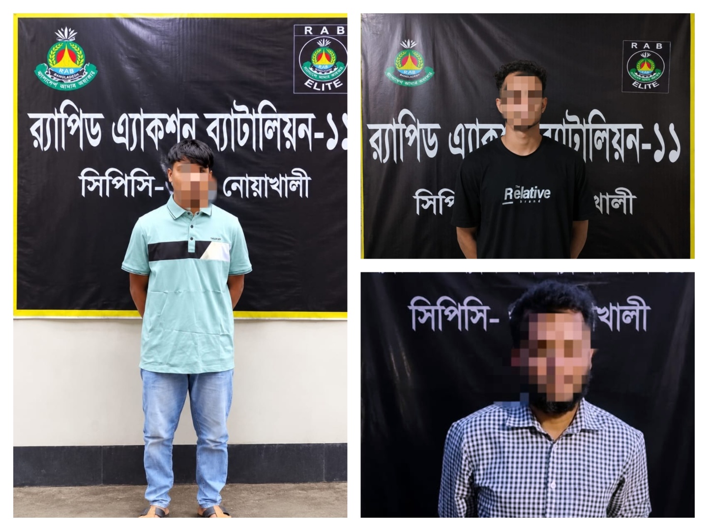 নোয়াখালীতে দুই চাঞ্চল্যকর হত্যা মামলার আসামিসহ গ্রেপ্তার ৩