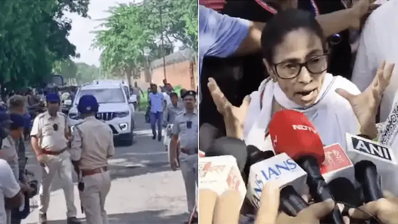 মমতার গাড়িতে হামলা, জুতা নিক্ষেপ