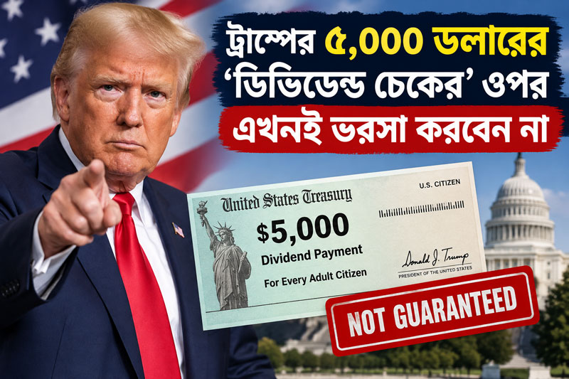 ট্রাম্পের ৫,০০০ ডলারের ‘ডিভিডেন্ড চেকের’ ওপর এখনই ভরসা করবেন না