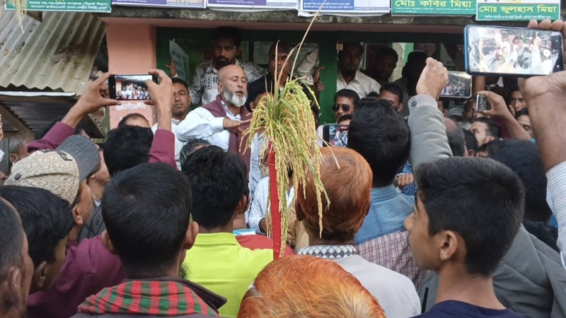 ধর্মপাশায় আনিসুল হকের পক্ষে মিছিল ও পথ সভা