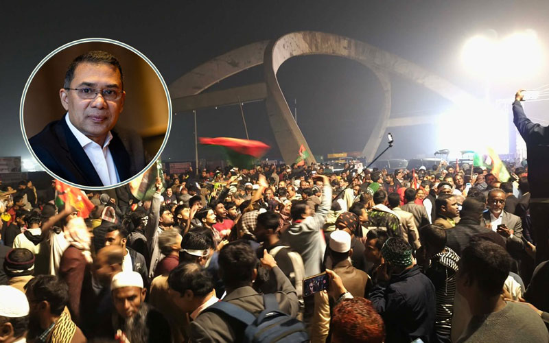 ‘লিডার আসছে’ স্লোগানে-স্লোগানে রাতেও মুখর ৩০০ ফিট এলাকা