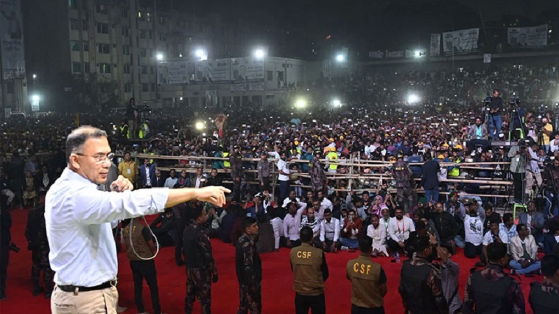 দেশকে পুনর্নির্মাণ করতে গণতন্ত্র প্রতিষ্ঠিত করতে হবে: তারেক রহমান