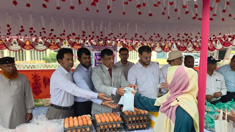 ঝিনাইদহে দরিদ্র মানুষের মাঝে সুলভ মূল্যে দুধ, ডিম ও মাংস বিক্রয় কার্যক্রম উদ্বোধন