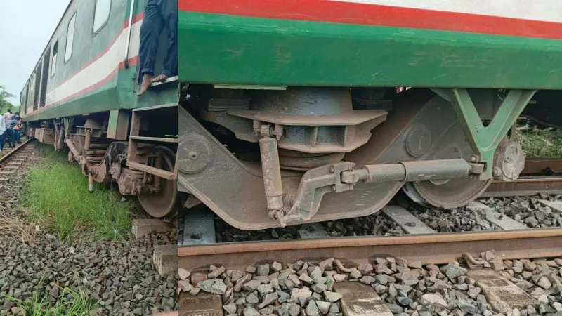 নাটোরে ট্রেন লাইনচ্যুত, উত্তরবঙ্গ-ঢাকা রেল যোগাযোগ বন্ধ