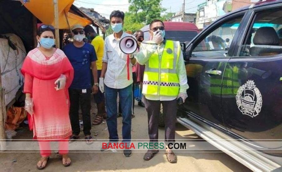 গৌরীপুরে লোকজনকে সচেতন করতে প্রশাসনের বিভিন্ন স্থানে প্রচারনা অব্যাহত