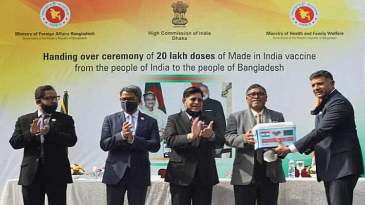 ভারতের ২০ লাখ উপহার টিকা হস্তান্তর