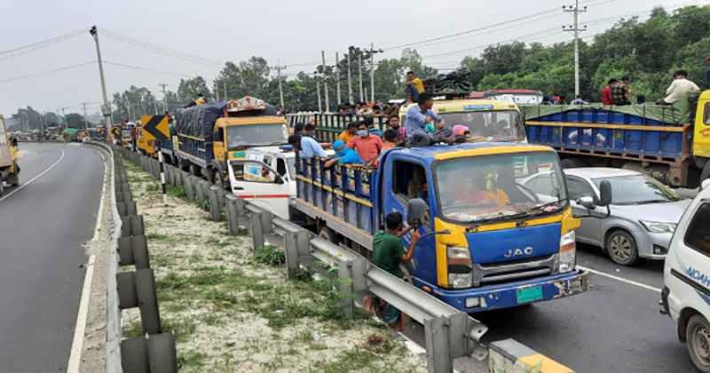 টাঙ্গাইল-বঙ্গবন্ধু সেতু মহাসড়কে তীব্র যানজট