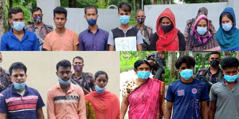 ঝিনাইদহে অবৈধ ভাবে সীমান্ত পারাপার আটক ১৫
