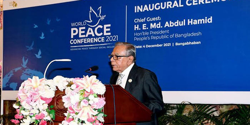 বৈশ্বিক শান্তি বজায় রাখতে যৌথ প্রয়াস চালানোর আহ্বান রাষ্ট্রপতির