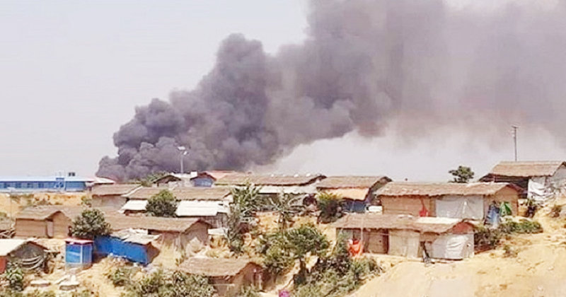 রোহিঙ্গা ক্যাম্পে করোনা হাসপাতালে আগুন