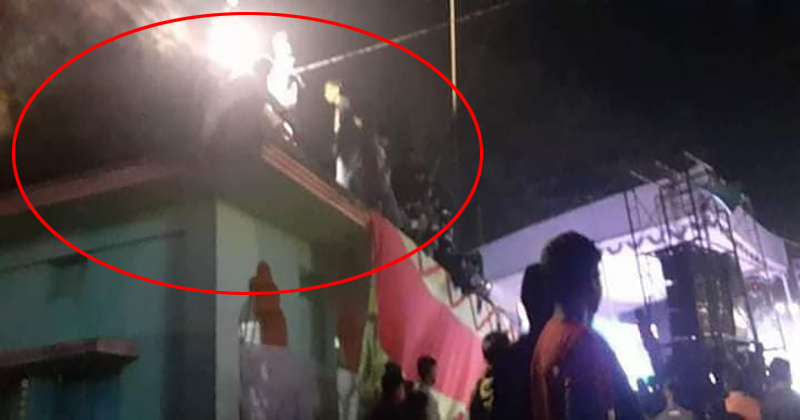 মসজিদের ছাদ থেকে চেয়ারম্যানের সংবর্ধনার কনসার্ট....