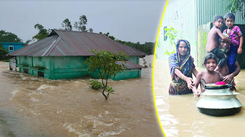 সিলেট-সুনামগঞ্জে লাখ লাখ মানুষ পানিবন্দি