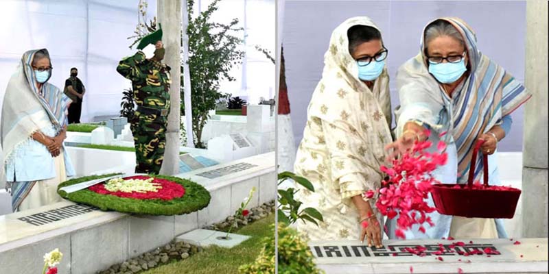 শেখ রাসেলের সমাধিতে প্রধানমন্ত্রীর শ্রদ্ধা