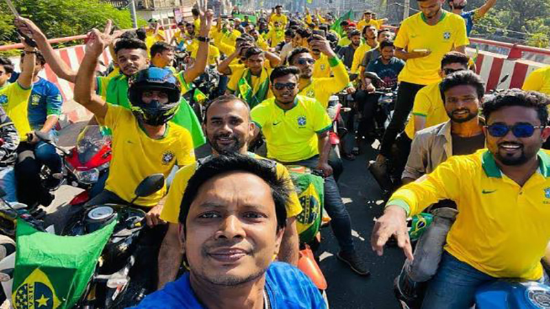 ব্রাহ্মণবাড়িয়ায় ব্রাজিল সমর্থকদের মটরসাইকেল র‍্যালি