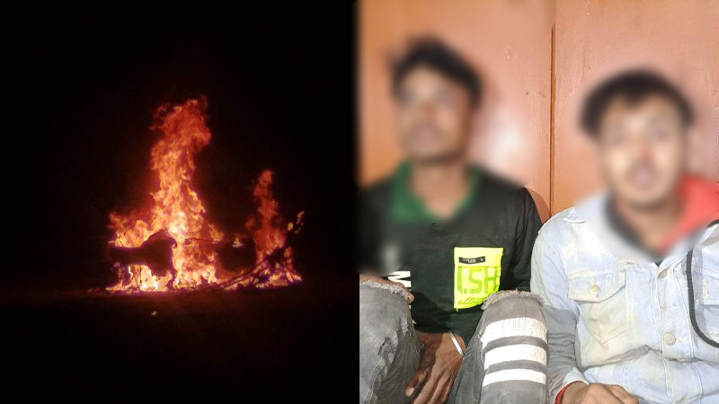 রাবিতে ২ ছিনতাইকারীকে আটক করে পিটুনি