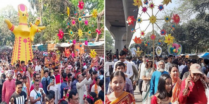 শান্তি কামনায় শেষ হলো মঙ্গল শোভাযাত্রা