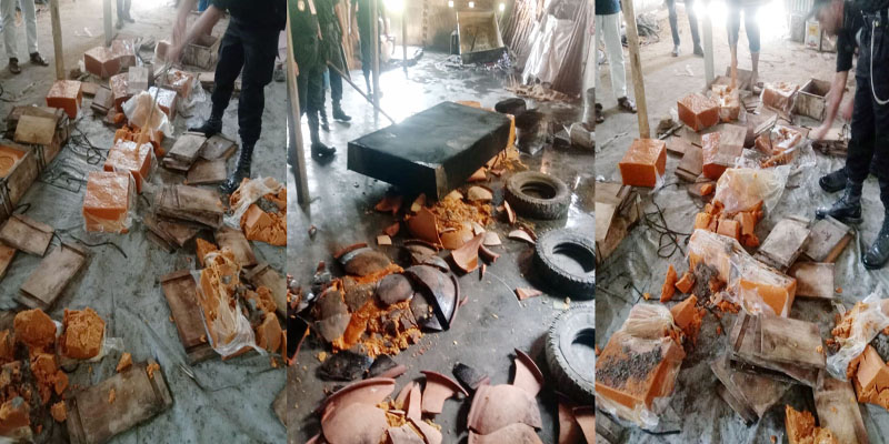 বাঘায় ভেজাল গুড়, গুড় তৈরির সরঞ্জামসহ জরিমানা আদায়