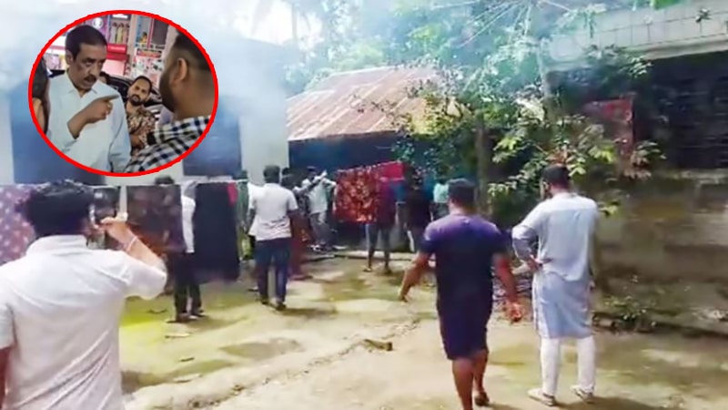 নোয়াখালীতে অভিযুক্তের বাড়িতে ছাত্র লীগের বিক্ষোভ-ভাংচুর