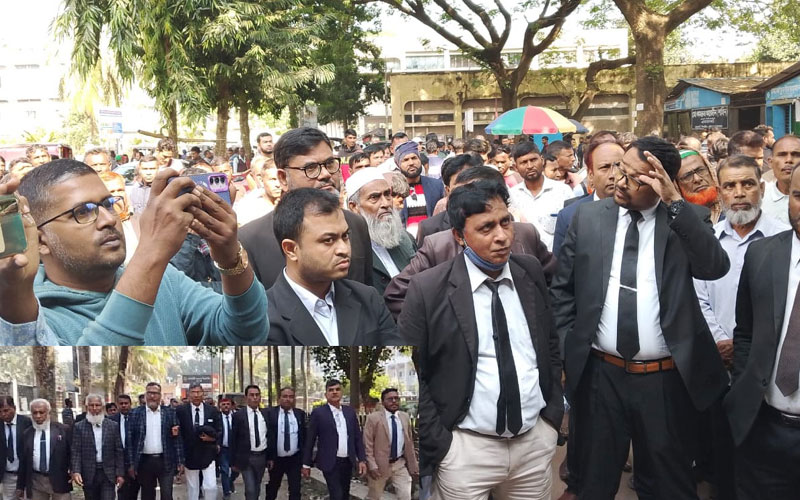 আইনজীবী হত্যার প্রতিবাদে ঝিনাইদহে বিক্ষোভ সমাবেশ