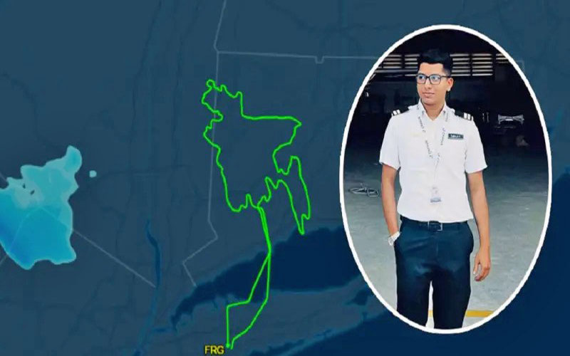 বিমান চালিয়ে নিউ ইয়র্কের আকাশে দেশের মানচিত্র আঁকলেন বাংলাদেশি ফাহিম
