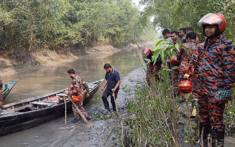 সুন্দরবনের আগুন সম্পূর্ণ নিয়ন্ত্রণে চলছে সর্বশেষ তল্লাশি