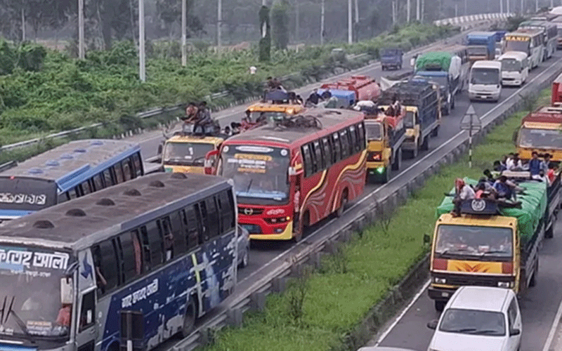 ঢাকা-টাঙ্গাইল-যমুনা সেতু মহাসড়কে ২৩ কিমি যানজট