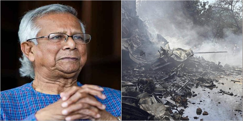 ভারতে বিমান বিধ্বস্তের ঘটনায় প্রধান উপদেষ্টার শোক